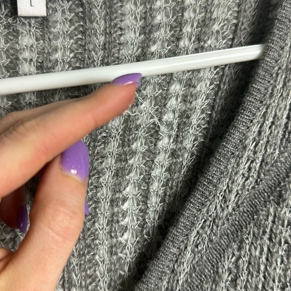 TSE Wool Silk Blend Gray Zip Up Knit Lightweight Cardigan Sweater Size Large - Picture 5 of 9